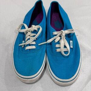 Vans Authentics Bright Turquoise Blue Classic lace up size M7/W8.5